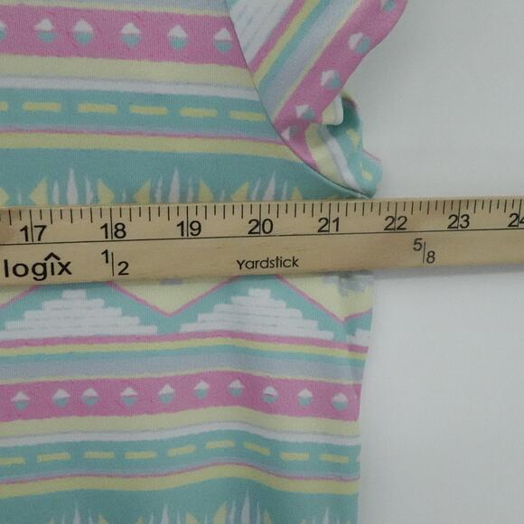 Bad Birdie Polo Shirt Mens Large Mint Pink Pastel Aztec Stripe Golf Performance - Picture 12 of 15